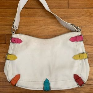 Berge, white shoulder bag, made in Italy